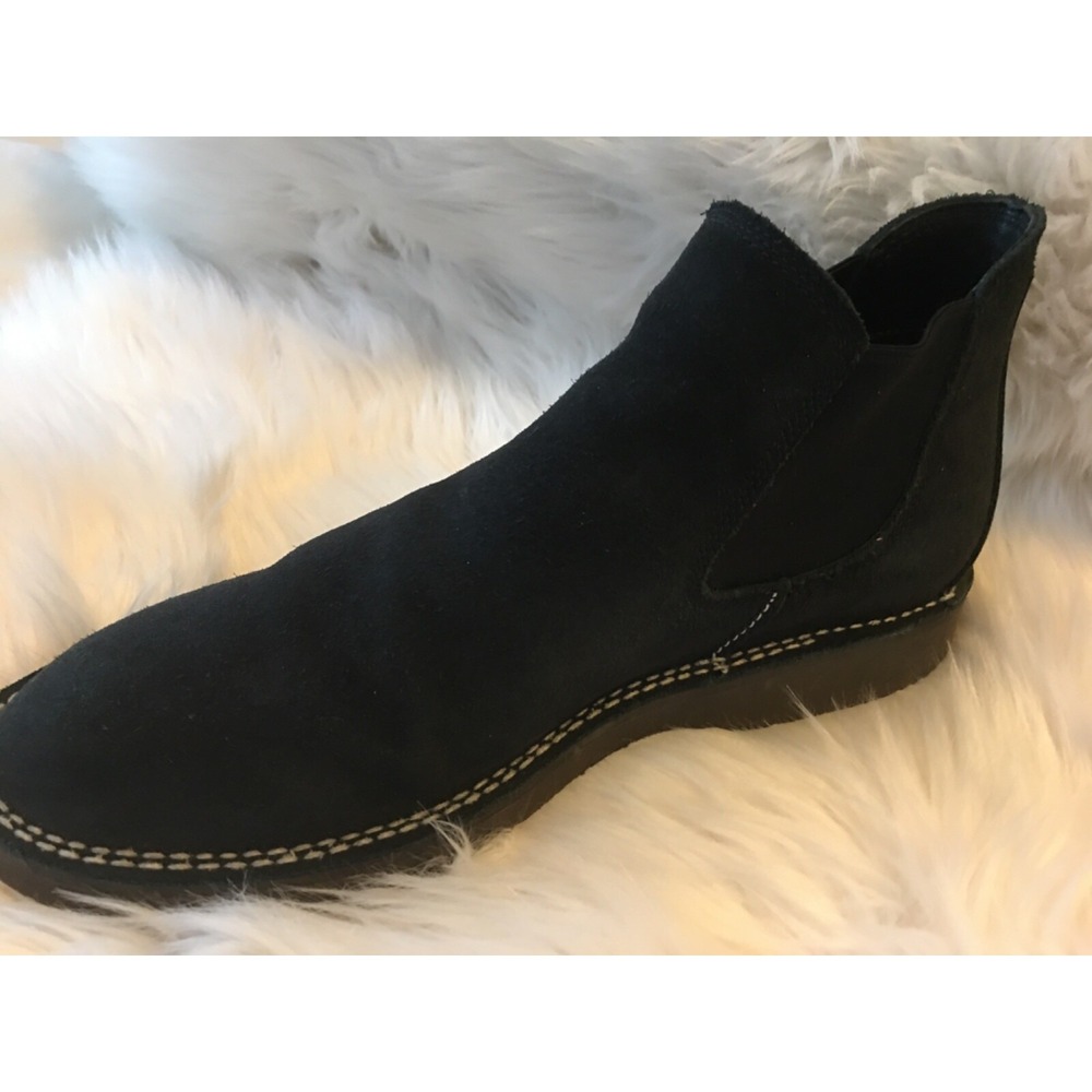 New UGG Black suede leather pull on BOOTS size 12